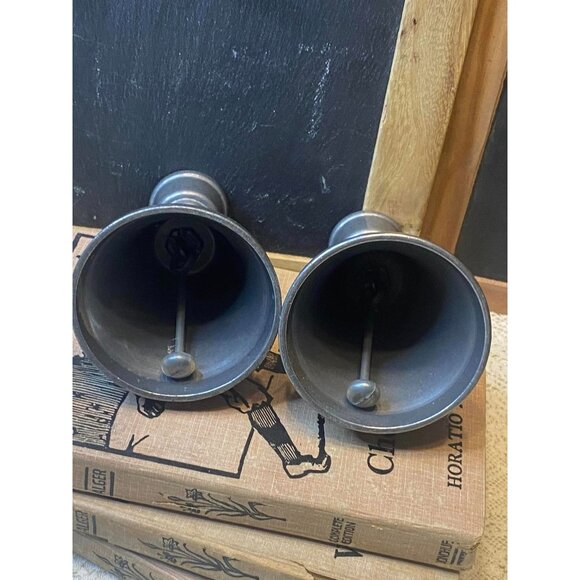 Vintage Pewter Bell Candlestick Holders Set Of 2 Anvil Hallmark - Picture 3 of 5